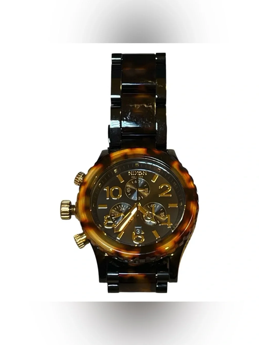 NIXON 42-20 CHRONO Tortoise Shell Quartz Mens Womens Watch - NIB - READ DESCRIPT